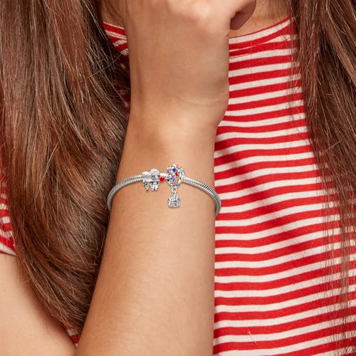Plata de ley S925 cuenta de globos de casa para pulseras dijes collares mujer 2