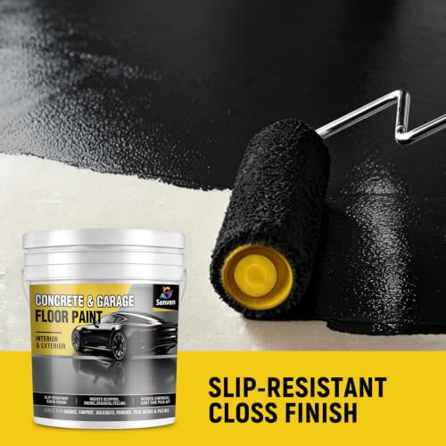 Pintura para Pisos SENVEN Concrete & Garage Floor Paint Negro 5 Galones, Cubierta para Pisos de Concreto Interior y Exterior, Acabado Satinado miniatura 4