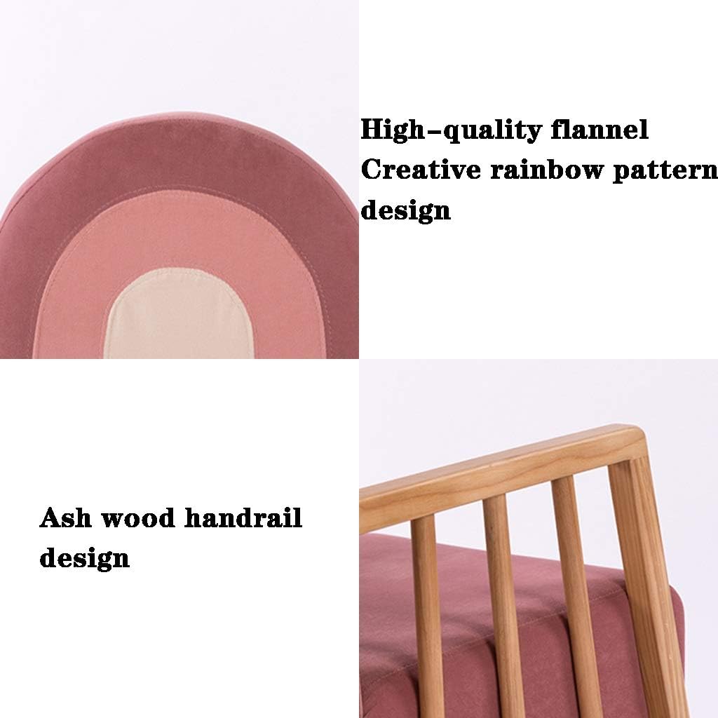 Couch Armchair for Gilrs Creative Rainbow Reading Corner Sofa Chair for Boys and Girls Cute Cartoon Comfortable Flannel Rocking Chair Easy Assembly (Color : Blue Size : 655000cm) (Pink+Primary Color