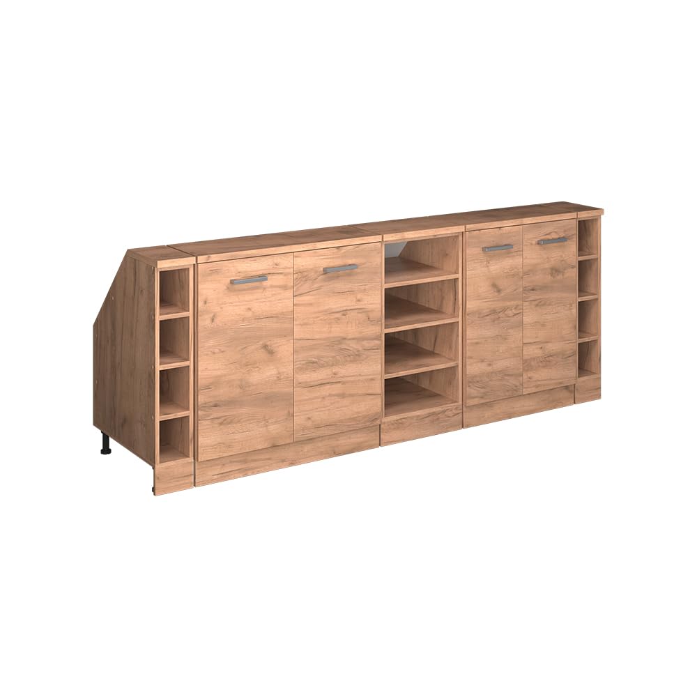 Vicco Set di mobili sottotetto Rion, Rovere dorato/​Rovere dorato, L210 x P60 cm Set di 5, salvaspazio per soffitti inclinati