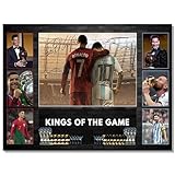 Superstar Messi And Cristiano Ronaldo Signed Poster For Kids Fans Room Bedroom Wall Decor-American Soccer Posters Canvas Art Prints Picture For Teen Boy Birthday Gifts