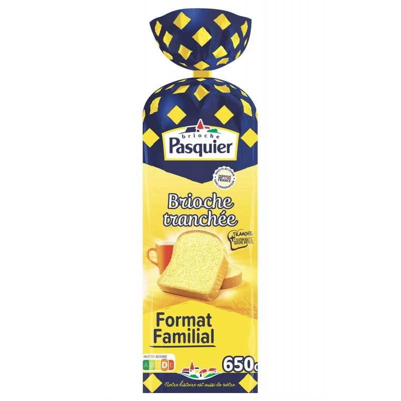 BRIOCHE PASQUIER Brioche Tranchée Au Levain Maxi Familial - Pain de Mie de 650g pour un Petit Déjeuner Savoureux et Gourmand - Sachet Refermable Inclus. - Lot De 3 - Vendu Par Lot