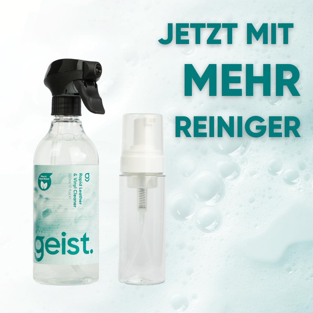 Geist. 3 Plus Lederpflegeset | Reinigung, Schutz vor Farbübertragung, Reibungsschäden, Schrumpfen und Rissbildung. Hält das Leder weich und geschmeidig | Für Leder älter als 3 Jahre