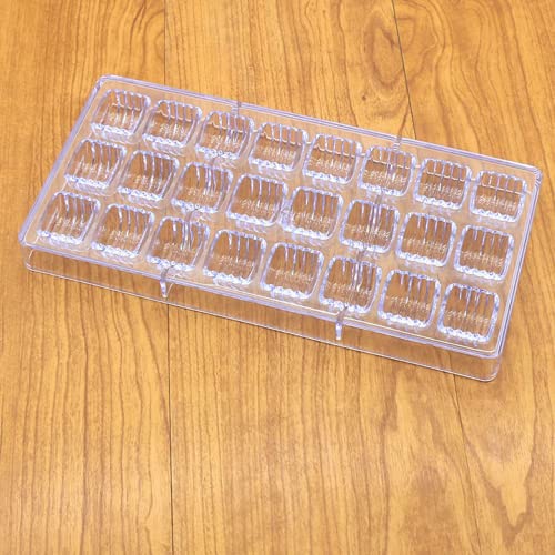 Binwat 24 Grid Chocolate Candy Mold PC Polycarbonate Chocolate Making Mould (Cylindrical Corrugated Shape) - Image 4
