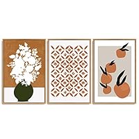 SIGNWIN 3 Piece Framed Canvas Wall Art Flower Canvas Prints Home Artwork Decoration for Living Room,Bedroom - 16