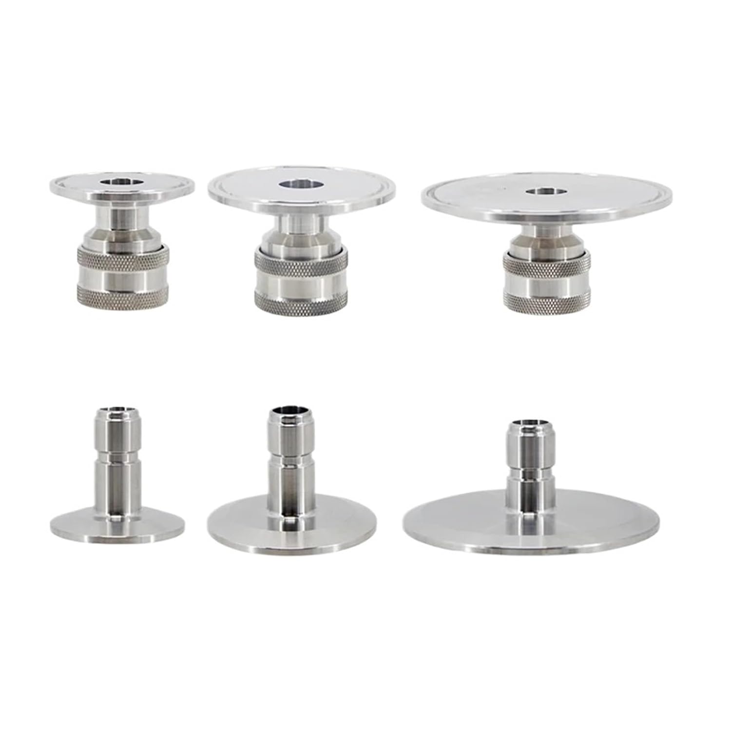 Homebrew Beer 3/4" 1.5" 2" 3" Tri Clamp Quick Disconnect 304 Stainless Steel Ball Lock Style 1/2" Full Port Fitting(3TC Male)