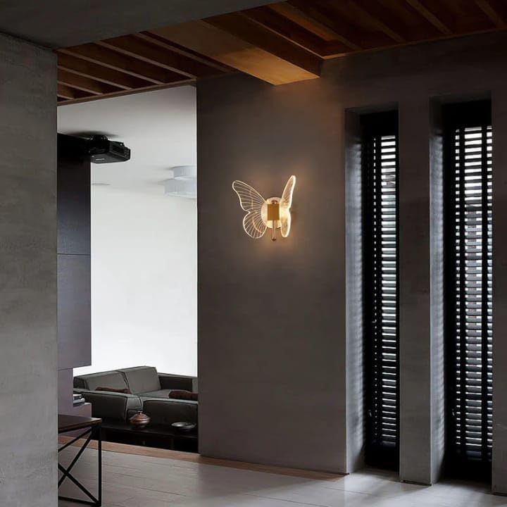 Image of blissbells Butterfly Designer LED Wall Light | Modern Decorative Wall Lamp with Warm White Glow | Luxury Gold Finish Wall Sconce for Bedroom, Living Room & Kids Room