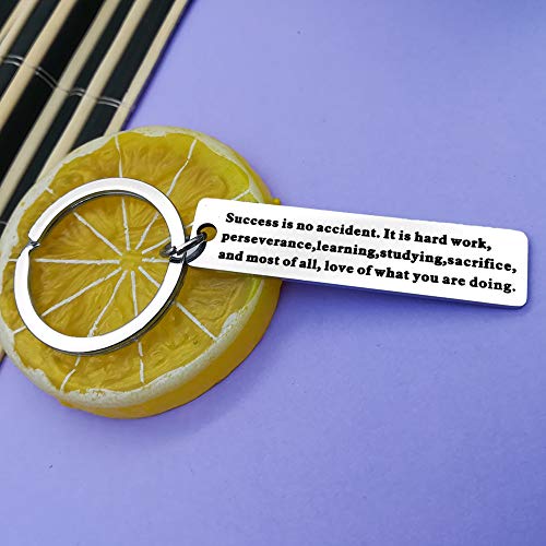 Success is No Accident Inspirational Quote Keychain Sport Player Motivational Gift keyring Encouragement jewelry Gift for Football Fans Soccer Players