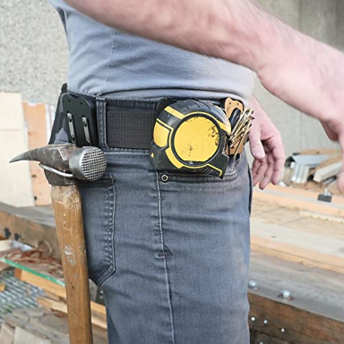 Tapemaster Pro | Clip-On Tape Measure Holder - Low-Profile Measuring Tape Holster For Your Belt, Tool Bags, Pockets, Or Pants, All Metal #TOP1