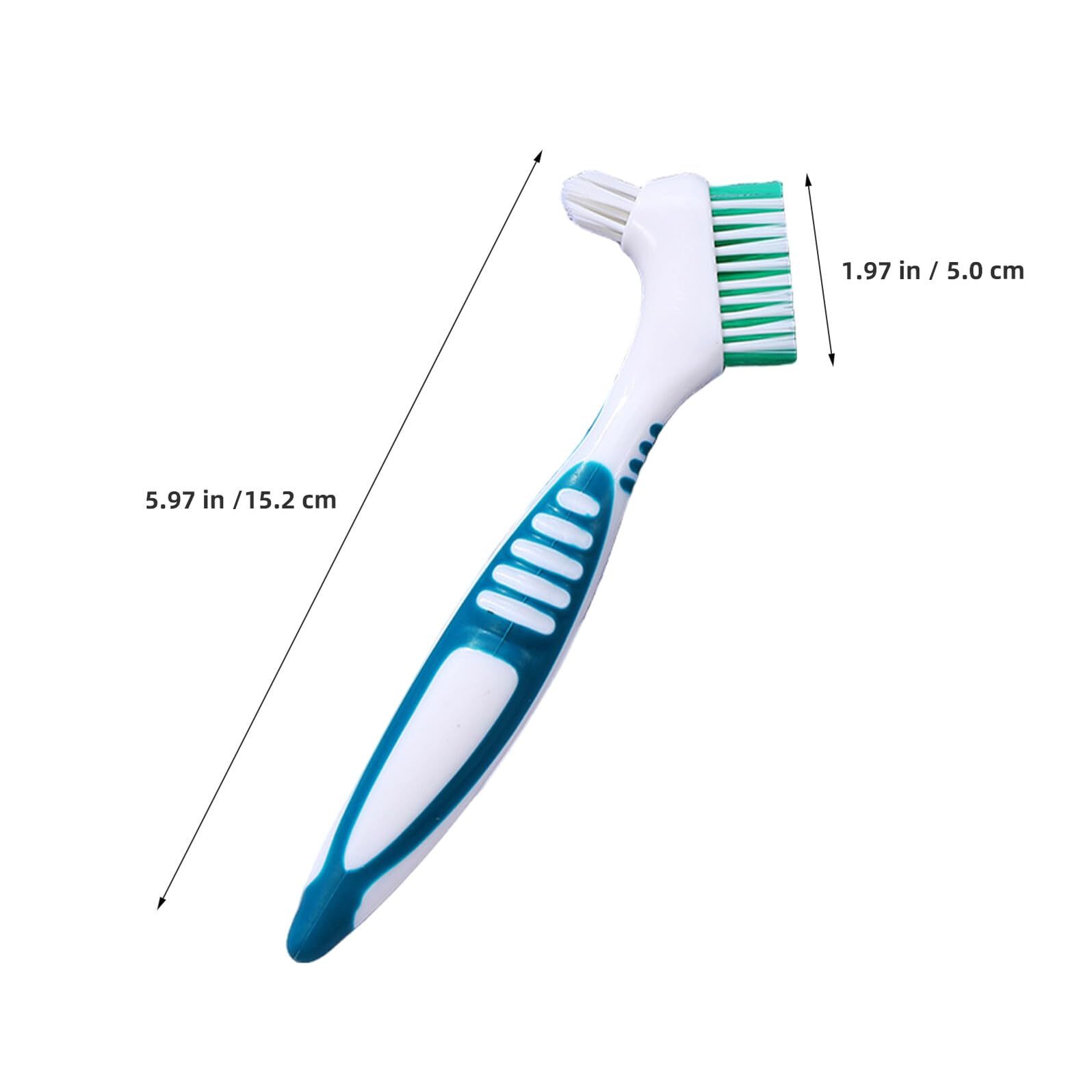 Anneome 12 Pezzi Spazzolini Dentiere Doppia Faccia per Pulizia Protesi Spazzola Dura Ergonomica per Falsi Denti Apparecchi Ortodontici e Retainer Manico Antiscivolo per Anziani