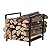 Sophia & William 17" Small Indoor Outdoor Metal Firewood Rack, Black Log Holder Wood Rack to Store Logs, Heavy-duty Firewood Stacking Rack for Fireplace Fire Pit Stove BBQ, 17.5"H * 15.7"W * 12.5"L