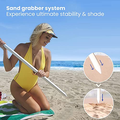 Image of Pivalo 6ft /36in Outdoor Umbrella with Stand Holder Heavy Duty Super Cloth Big Size Water Resistant Garden Patio for UV, Sun & Rain Protection (Red)