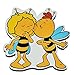 Produktbild alles-meine.de GmbH Magnet - Willi küßt die Biene Maja - aus Holz für Kinder - Kinderzimmer Kühlschrankmagnet / Kindermagnet Holzmagnet Magneten Bienen