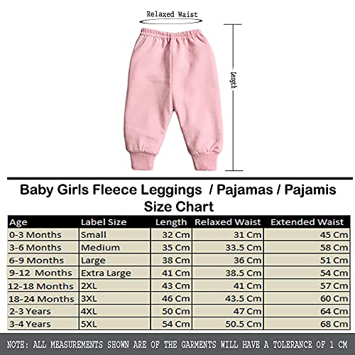 CLAP Baby Girls Winter Leggings Fleece Pajamas Multicolor Combo