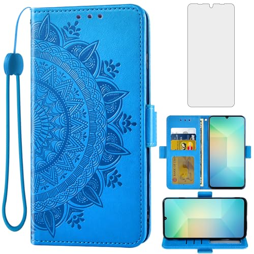 Étui portefeuille pour Samsung Galaxy A06 anti-rayure avec verre trempé