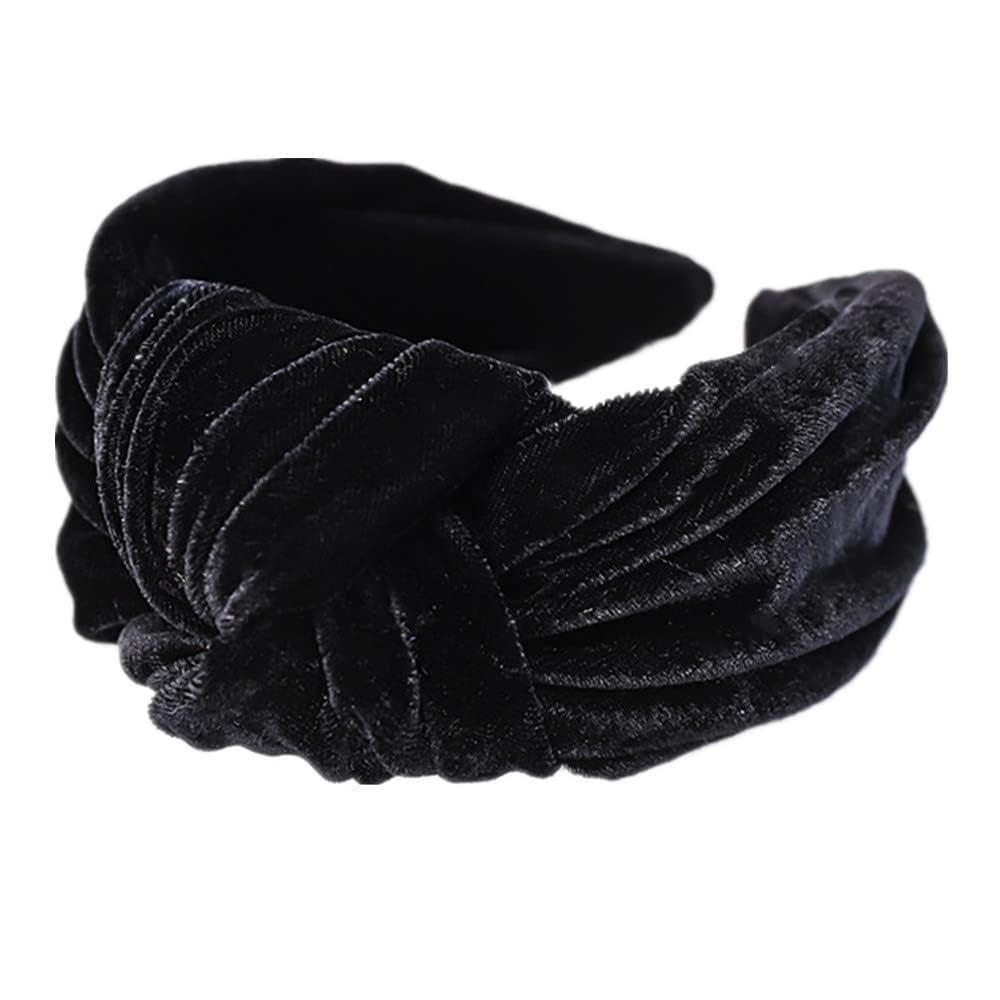 Amazon.com : CAUDIO Women Velvet Knot Headband Elastic Wide  display picture 2