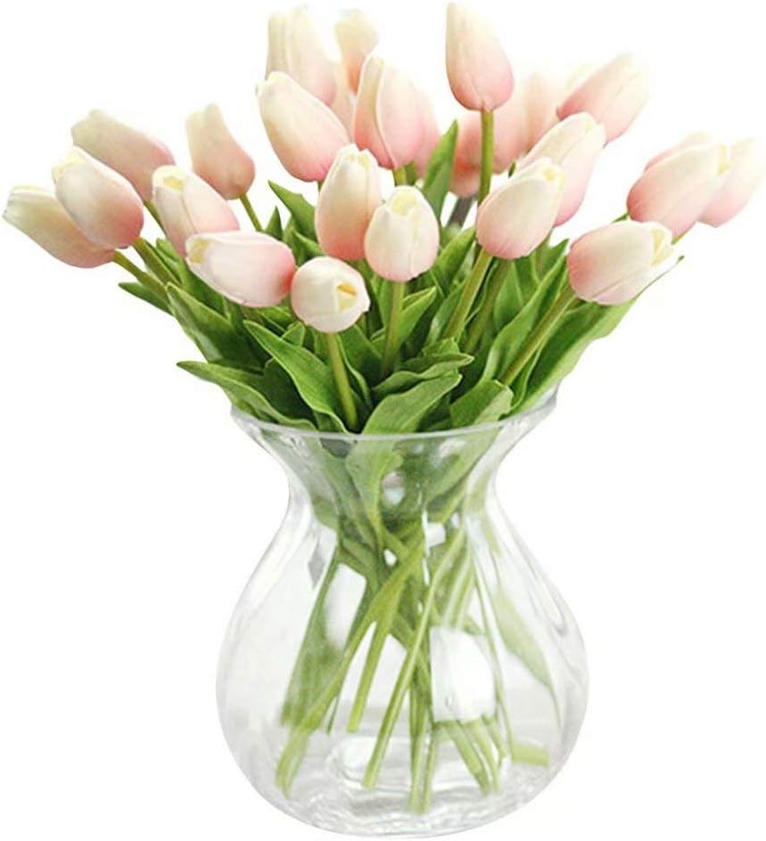 30PCS Real-Touch Tulips Artificial Fake PU Tulips Flowers for Home Wedding Party Decor