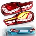 VLAND Rückleuchten für B-MW M4, 4er Coupe/Cabrio F32 F33 F82 F83 / 4 Gran Coupe F36 2014-2020, Rückleuchten mit sequentiellen Dragon Scale Blinkern, E-mark, Rot