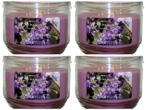 Mainstays 11.5oz Scented Candle, Lilac Breeze 4-Pack