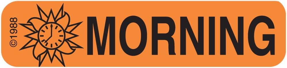 1-795 "Morning" Permanent Paper Label, 1 9/16" x 3/8", Orange, Pack of 1000