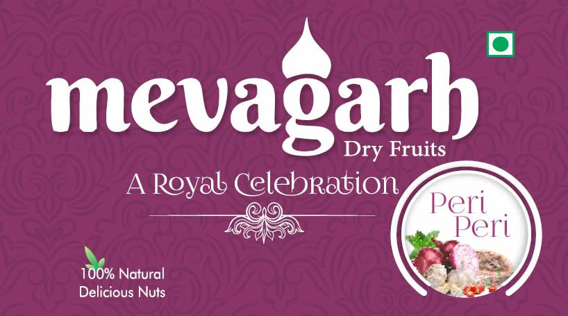 Mevagarh Peri Peri Flavoured Cashews Nuts (200g X1) | Salted, Non Fried, Oil Free, Crunchy Kaju Snack | Cashew Nuts | Premium Spicy Flavoured Nuts | Whole cashews | Whole Crunchy Cashew (Masala Kaju)