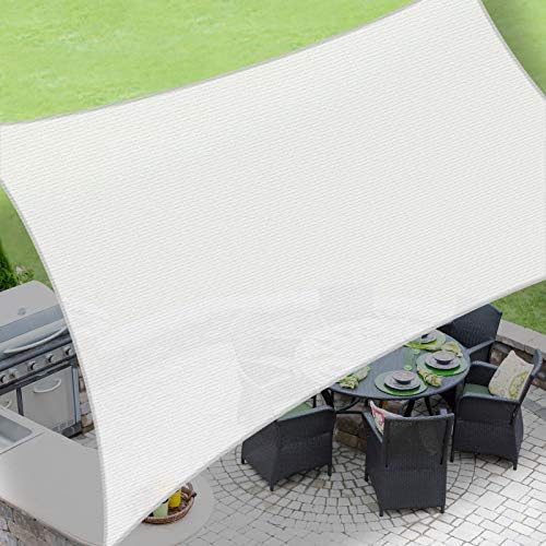 LOVE STORY 10' x 13' Rectangle White Sun Shade Sail Canopy UV Block Cover for Outdoor Patio Garden Backyard