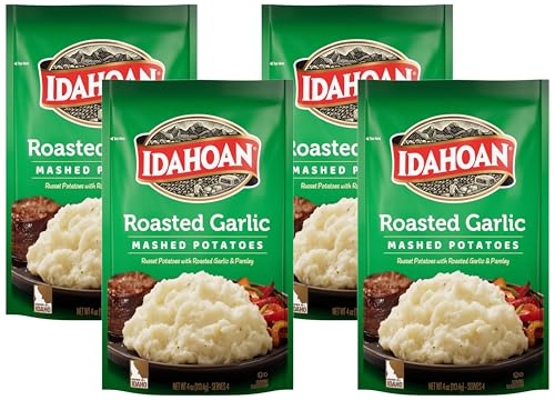 Image of Idahoan Mashed Potatoes, Roasted Garlic, 4 oz (Pack of 4)