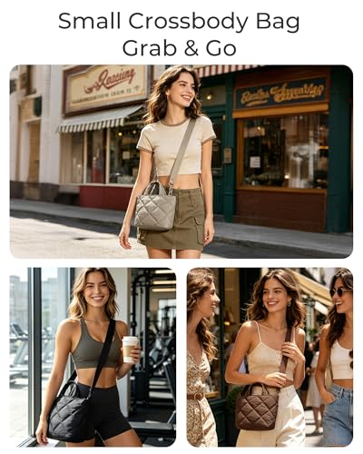 Image of BAGSMART Crossbody Bags for Women, Lightweight Purses for Women, Quilted Puffer Tote Handbags for Daily Use,Shop,Travel