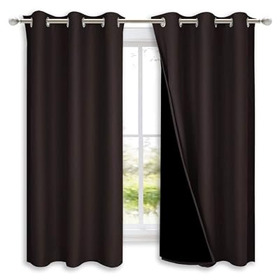 NICETOWN Full Shade Curtain Panels, 37" Wide x 70" Long, Fresh Green, Pair of Thermal Insulated & Energy Efficiency Blackout Drapes for Living Room, Lined Silky Performance Window Dressing