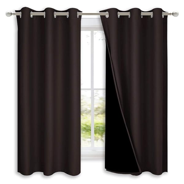 NICETOWN Full Shade Curtain Panels, 37" Wide x 70" Long, Fresh Green, Pair of Thermal Insulated & Energy Efficiency Blackout Drapes for Living Room, Lined Silky Performance Window Dressing