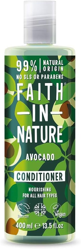 Faith In Nature Natural Avocado Conditioner, Nourishing, Vegan & Cruelty Free, No SLS or Parabens, for All Hair Types, 400ml