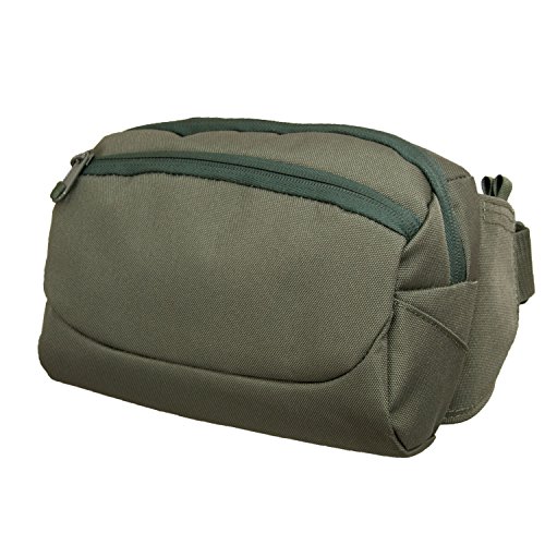 Concealed Carry Waist Pack - Ambidextrous Compact or Subcompact Pistol Holder Inside - Water Resistant Discreet Pouch w/ Adjustable Belt - Use When Hiking, Camping, Walking & Running [Foliage]