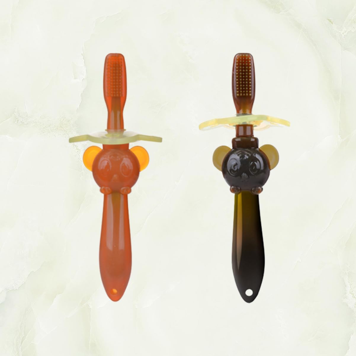 FOMIYES 3 Set Di Spazzolini Da Per Bambini Con Setole Morbide Per L'igiene Orale Dei Più Piccoli Giocattolo in Per Ragazzi E Ragazze Marrone Scuro 2 Pezzi*3