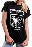 Damen Shirt Lustiges Kaztenshirt für Frauen - Schrödingers Cat - Oversize Shirt locker lässig Big Bang Theory große Größe XXXL