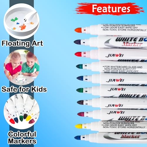 Image of WISHKEY 11 Pcs Magical Water Pens, Floating Ink Marker Pen Set for Kids, Water Drawing Kit with Ceramic Spoon, Water-Based Doodle Markers for Drawing, 8+ Years (Multicolor, Pack of 11)