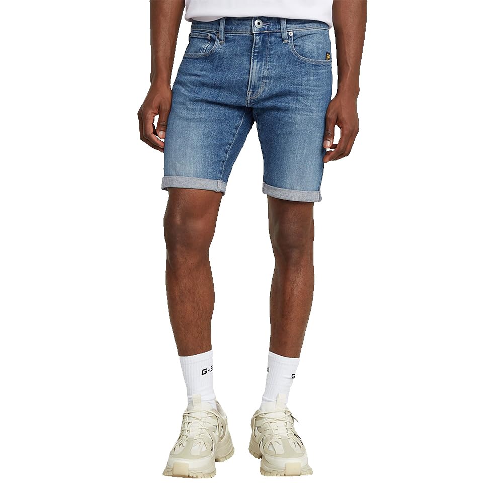 G-Star Homme Short 3301 Slim Denim, Bleu (faded summer sky D10481-D634-H096), 34