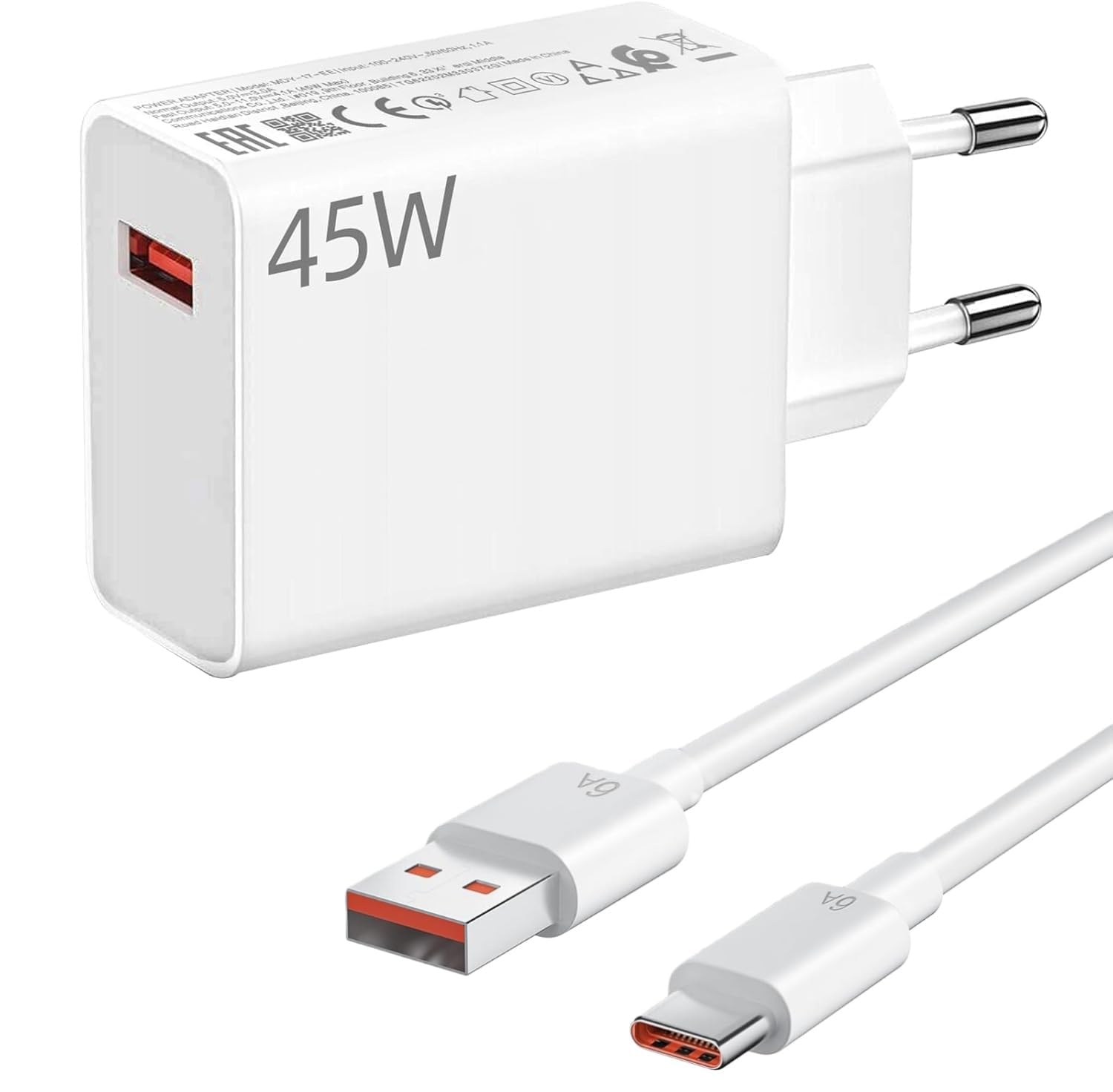 Hobeiy Cargador Rápido 45W con Cable USB C 1.5m para Xiaomi Redmi Note 14 Pro, 15T, 15, 14, Poco X7 Pro, F7 Ultra