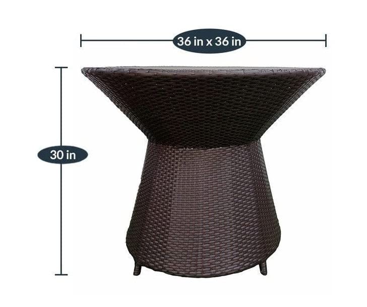 Image of Artic Fashion D-43 Chairs Table Set 4+1 Wicker Patio Furniture Sets 4 Chair and 1 Table for Garden Balcony Bedroom Powder Coated Frame Uv Protected Wicker (Coffee+Red)
