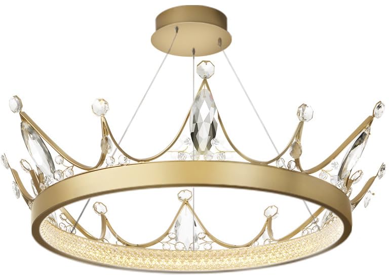 Plafonnier cristal doré royal chic à intensité variable pour une chambre de fille