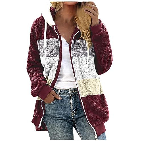 Manteau d'hiver chaud en polaire Sherpa isolante et veste zippée en peluche épaisse