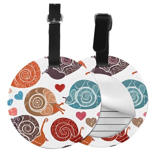 Étiquette de bagage en PVC lot de 6 avec motif escargot mignon pour valise voyage