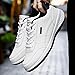 Men's Solid Color Lace-Up Fashion Sneakers - Low Top Casual Walking Shoes with Synthetic Leather Upper & Inner, EVA Sole, Comfortable Fabric Insole for Outdoor Park Fitness Gym (White,8.5)