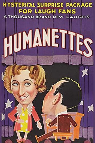 Man and woman portrayed a wooden marionettes on stage - man plays a piano Poster Print (24 x 36)