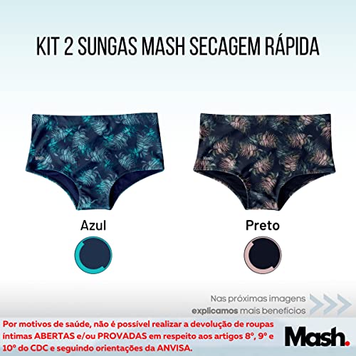 Kit 02 Sungas Estampa Palm Leaves | 1 Preto Palm Leaves - 1 Azul Palm Leaves | GG | 303.43_AZ08_PT00