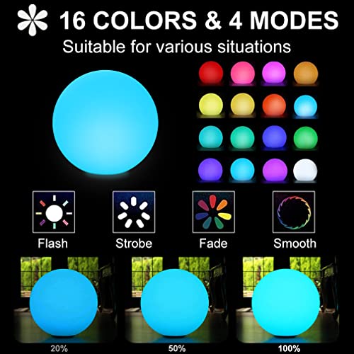 14-Inch Glowing Led Ball Light W/Remote, Rechargeable Dimmable Rgb Color Changing Globe Orb Light Mood Lamp Modern Floor Lamp Great Decoration For Home Garden Patio Club Party Decorative Lighting #TOP2