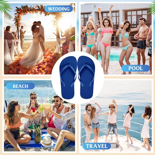 Image of Unittype Flip Flops Bulk for Wedding Guest Slippers Wedding Flip Flops with Cards Bags for Pool Beach Party