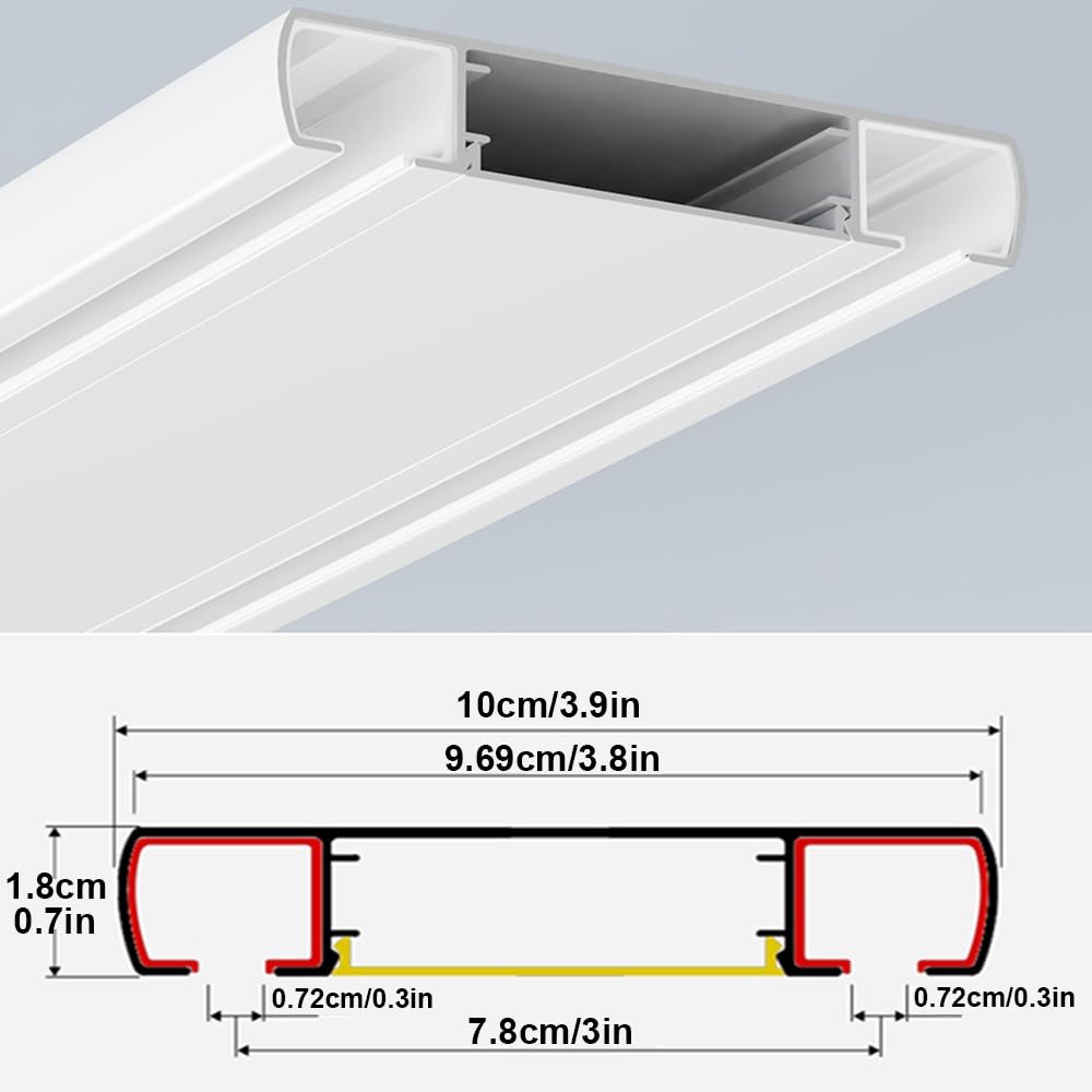 Heavy Du - Soporte de techo de doble riel deslizante para sala de estar y dormitorio, divisor de habitación versátil, 100 cm, 500 cm, aluminio blanco (140 cm)