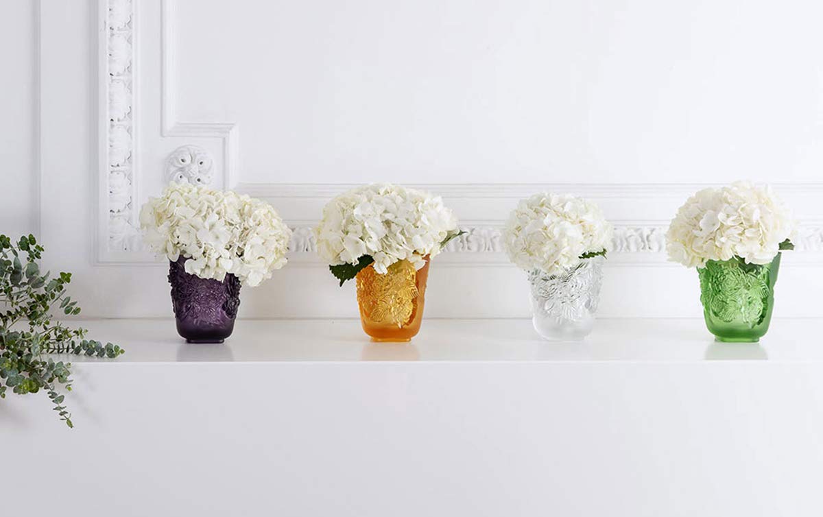 Lalique Vase Pivoines Green 14 cm h x 12 x12 : Amazon.co.uk: Home