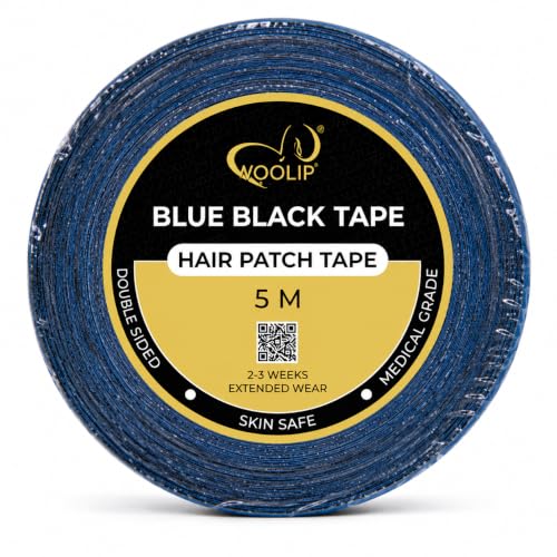 Image of Yellow Black Hair Patch Tape For Men Super Ultra Hold Up To 2-3 Weeks Waterproof Wig Tape 1 Inch Cotton Material Double Sided Hair Patch Tape Yellow Black (5m)