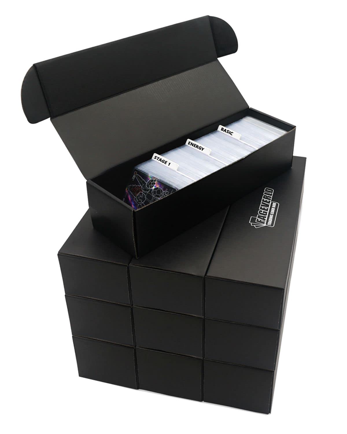 Buy Trading Card Storage Box with Dividers, 10 Count Cardboard Card